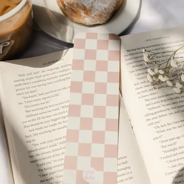 Beige Checkered Bookmark