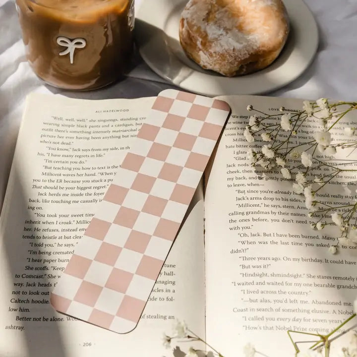 Beige Checkered Bookmark