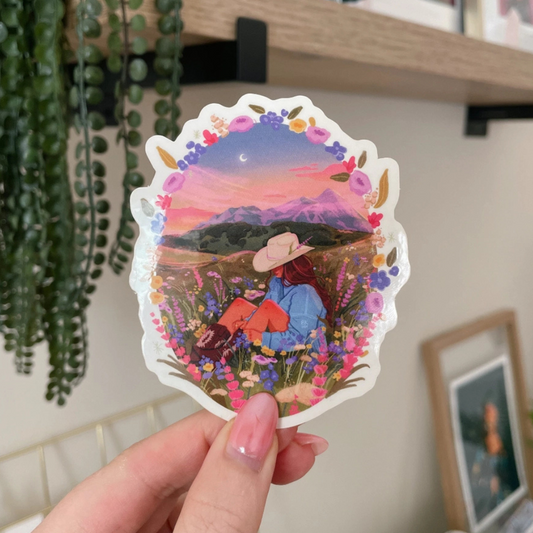 Mountain Meadow Clear-Back Sticker