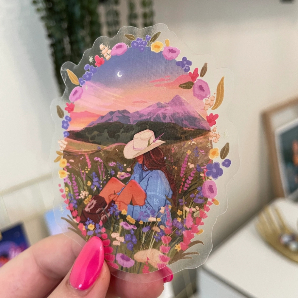 Mountain Meadow Clear-Back Sticker