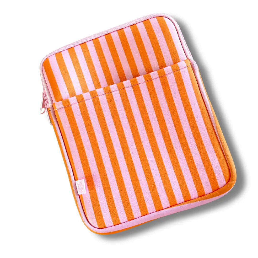 E-Reader / Tablet Sleeve / Book Sleeve - Pink & Orange Stripes