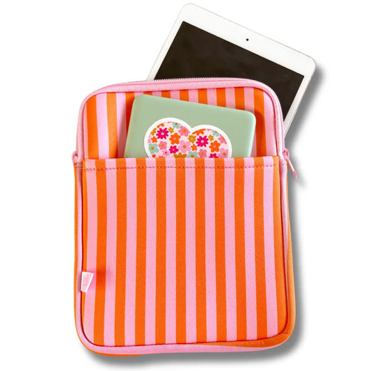 E-Reader / Tablet Sleeve / Book Sleeve - Pink & Orange Stripes