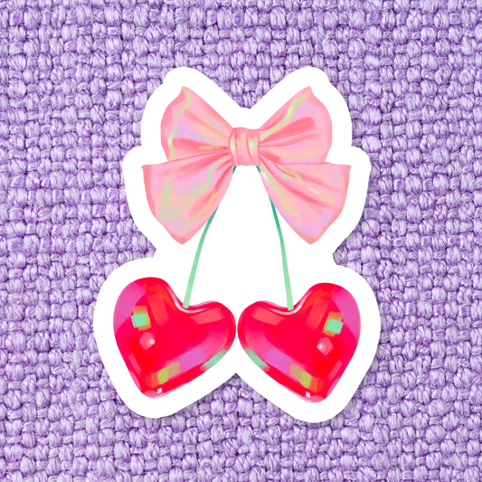 Cute Coquette Cherries Girly Waterproof Vinyl Sticker