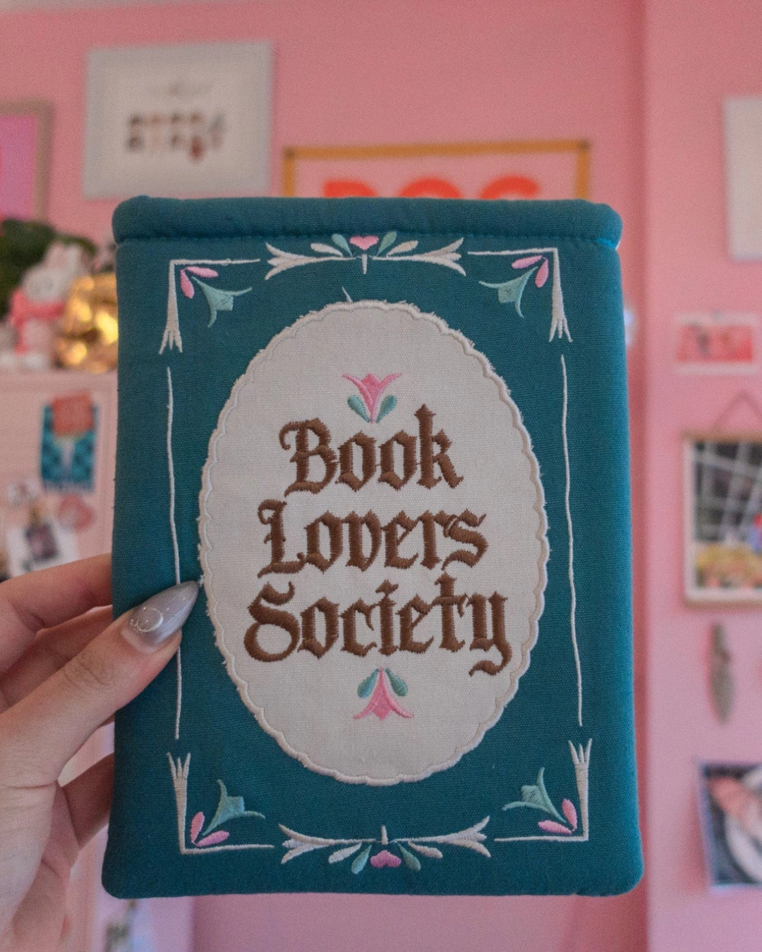Book Society Embroidered Kindle Sleeve