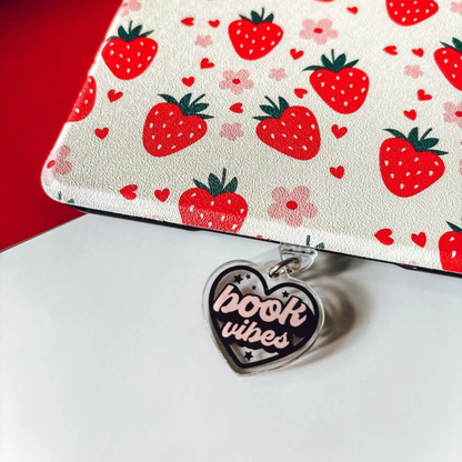 Bookish Vibes Acrylic E-Reader Charm and Dust Plug