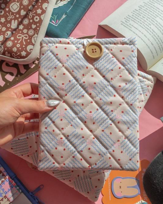 Quilted Ladybug Embroidered Book Sleeve